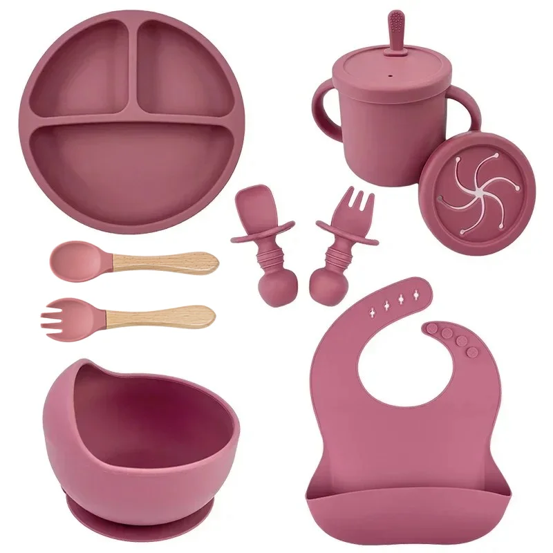 Baby Food Utensils - Silikon Food Grade, Set piring anak