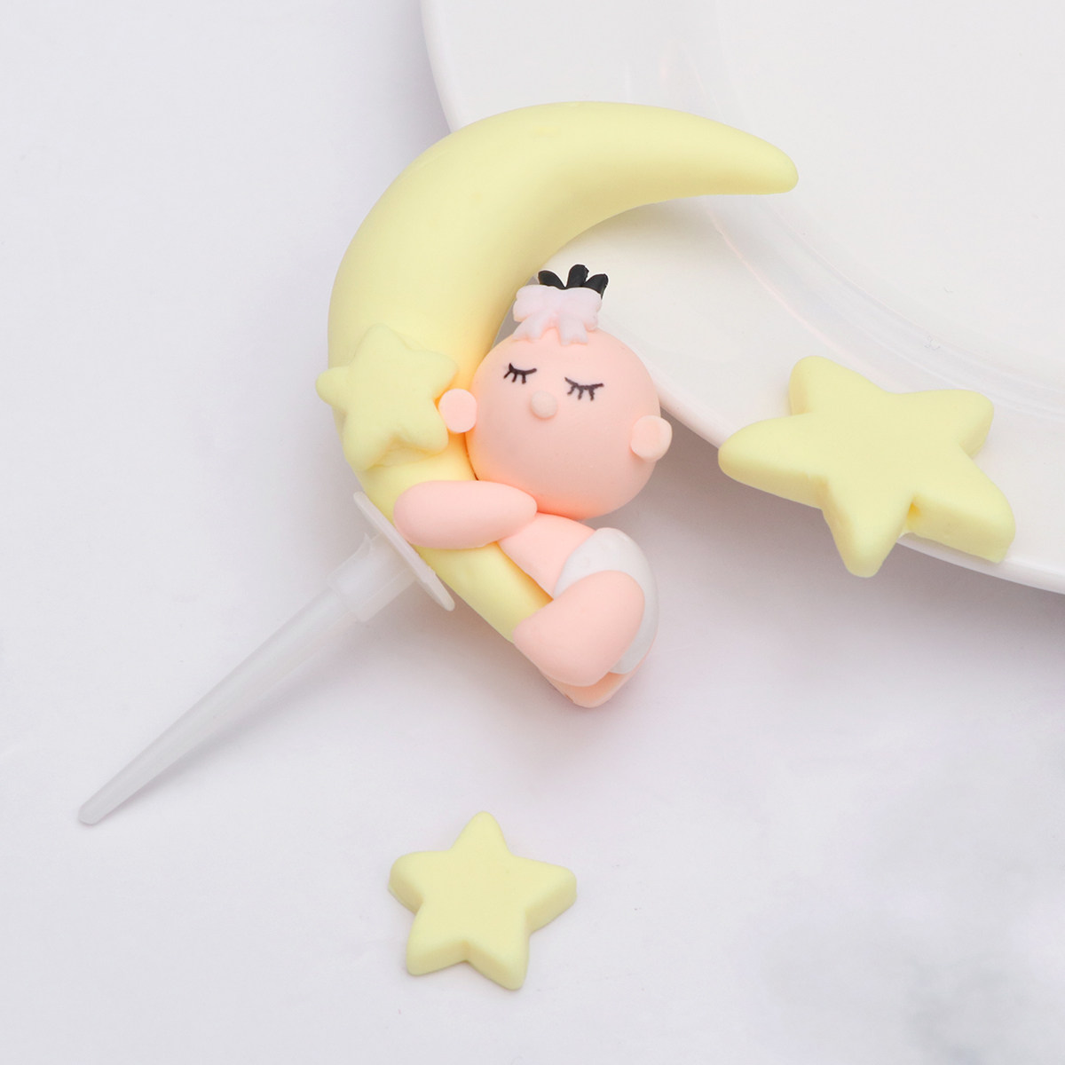 3Pcs Hiasan Kue Tanah Liat Pol - Baby Food Yellow ulasan dan harga