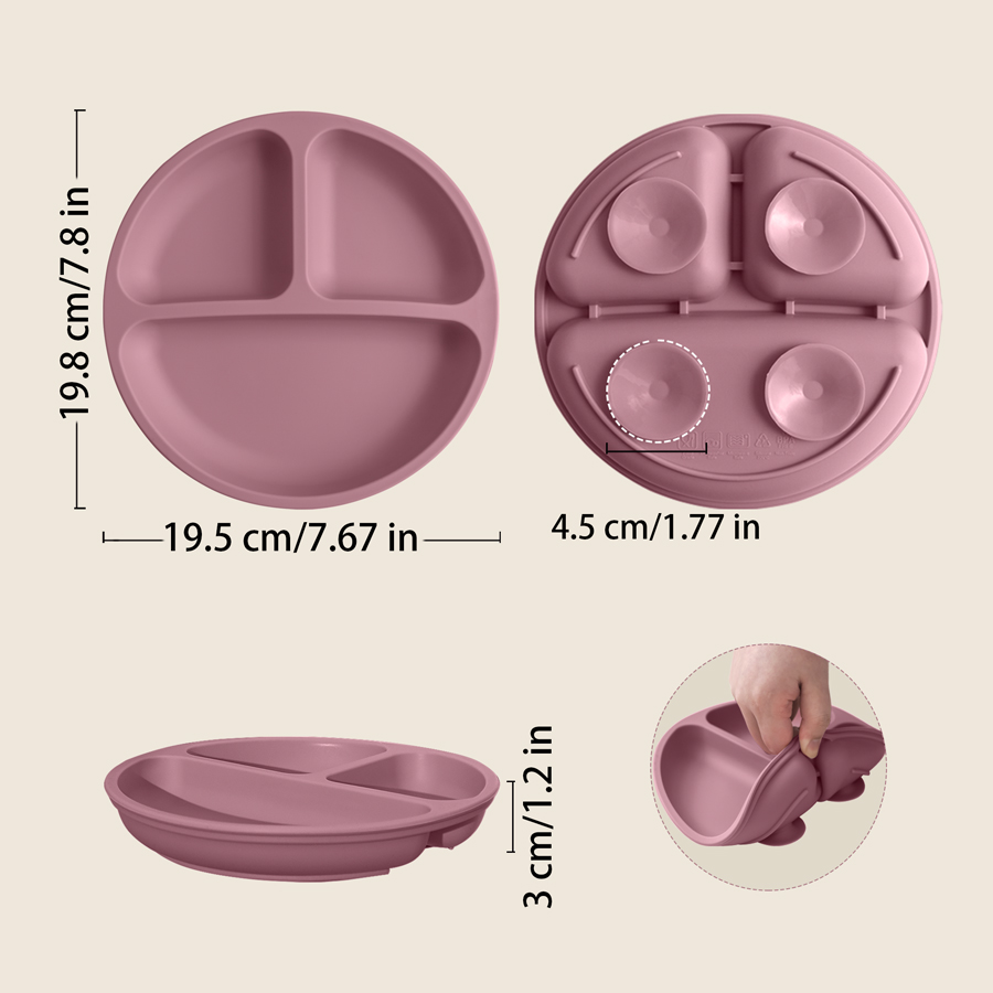 1 buah piring makan silikon pe - Baby Food Utensils ulasan dan harga