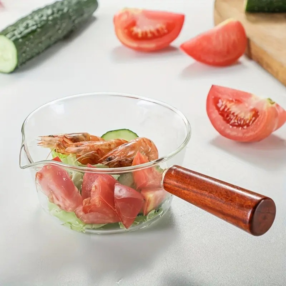 Panci Susu Kaca Gagang Kayu Ta - Baby Food Glass ulasan dan harga