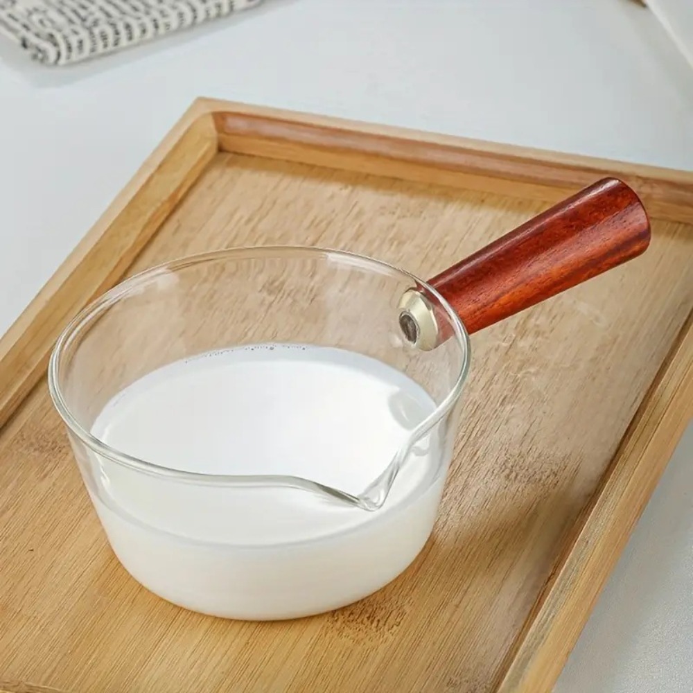 Panci Susu Kaca Gagang Kayu Ta - Baby Food Glass ulasan dan harga