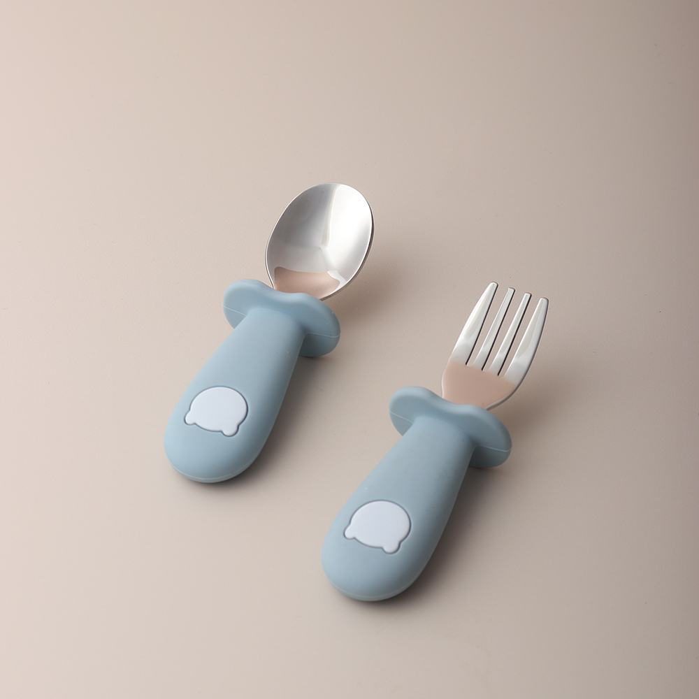 Sendok dan Garpu Silikon Bentu - Baby Food Utensils ulasan dan harga