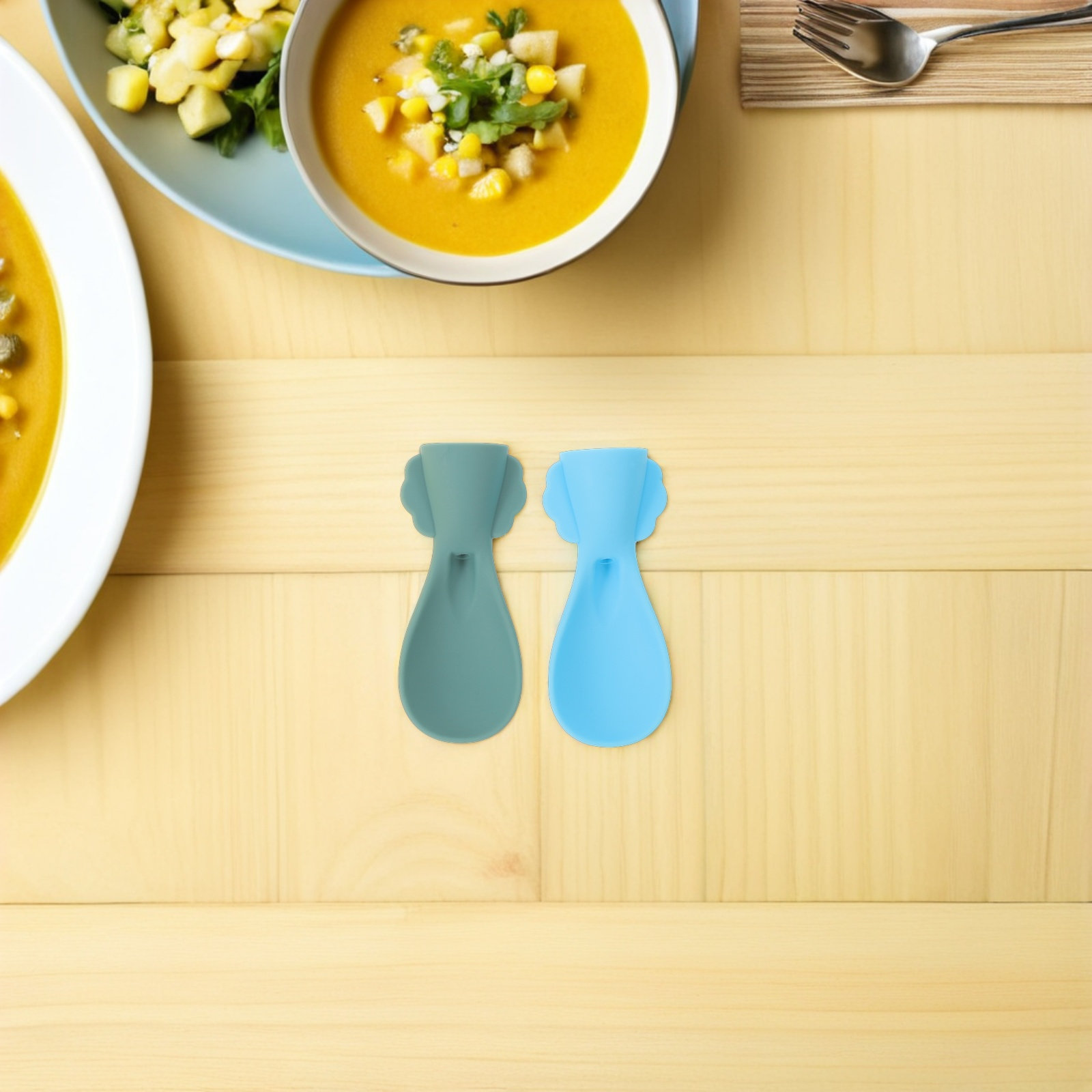 4 Buah Sendok Makan Bayi Silik - Baby Food Reusable Pouches ulasan dan harga